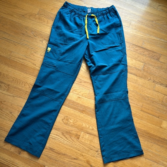 Wonderwink four stretch teal color cargo scrub pants #5214T - Picture 1 of 5